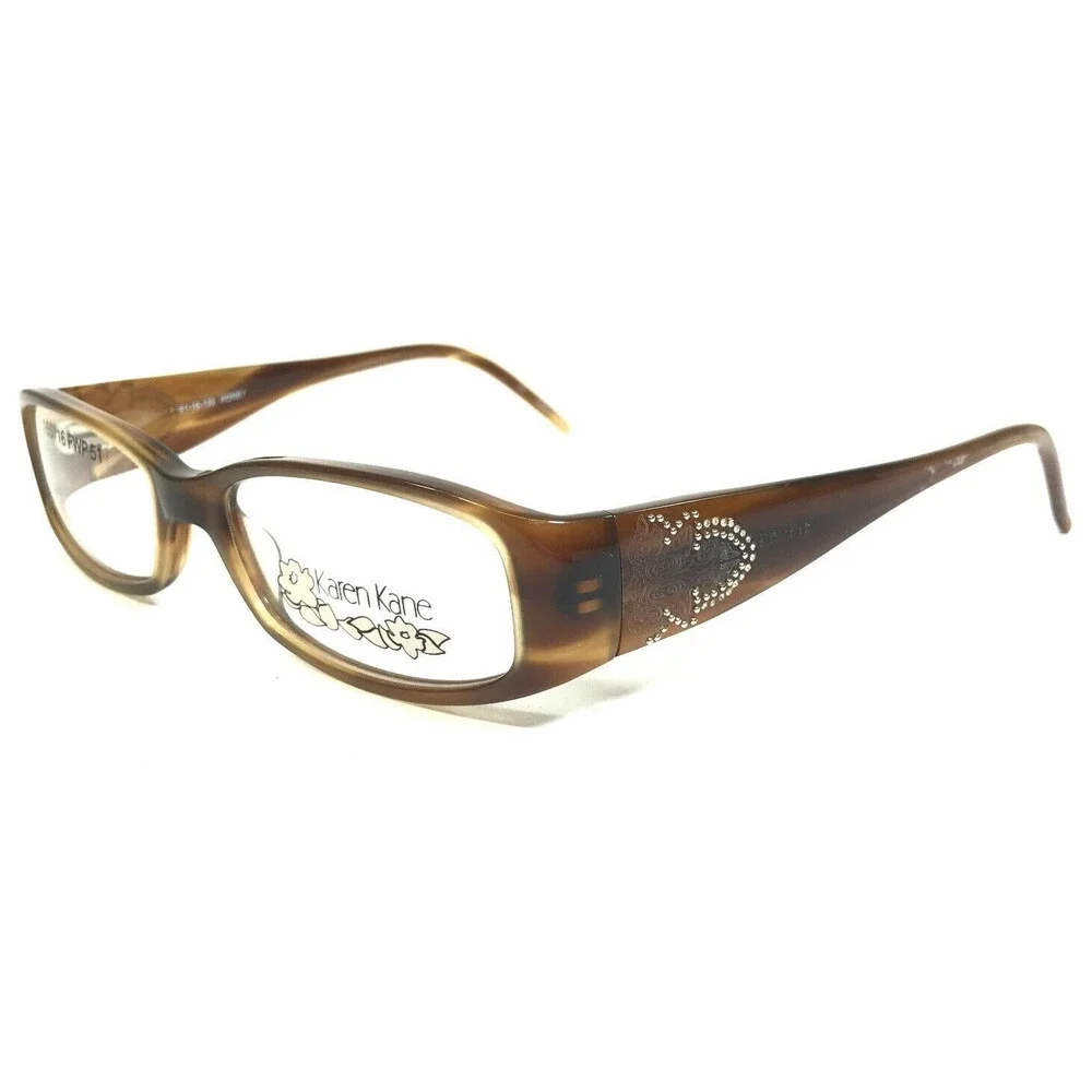 Karen Kane Eyeglasses Frames SCALLOP TULLE HONEY Rectangular Sparkly 51-16-135